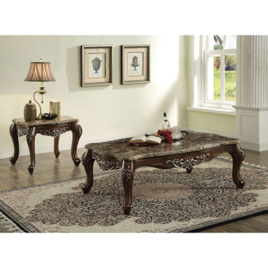 ACME 82145 Latisha Coffee Table, Marble & Antique Oak ACME Furniture