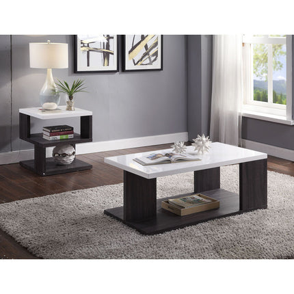 ACME 82170 Pancho Coffee Table, Gray & White High Gloss