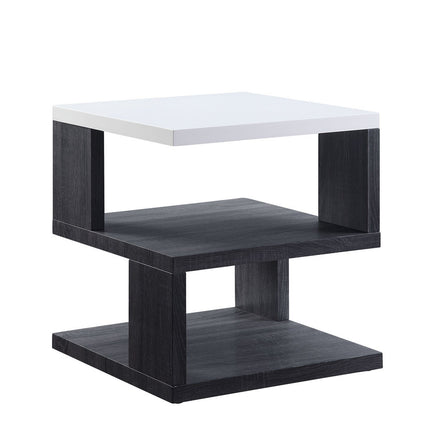 ACME 82172 Pancho End Table, Gray & White High Gloss