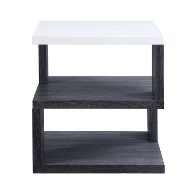ACME 82172 Pancho End Table, Gray & White High Gloss ACME Furniture