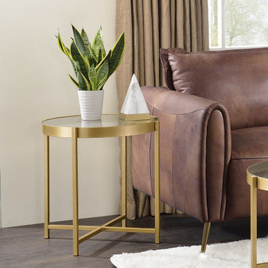 ACME 82307 Charrot End Table, Gold Finish ACME Furniture