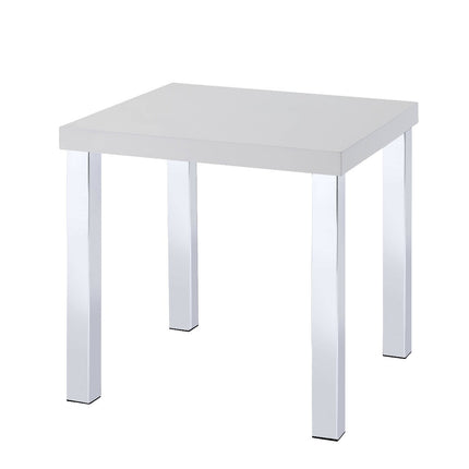 ACME 82332 Harta End Table, White High Gloss & Chrome