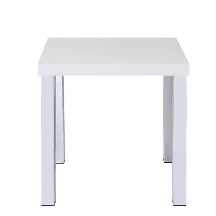 ACME 82332 Harta End Table, White High Gloss & Chrome