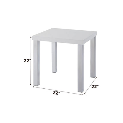 ACME 82332 Harta End Table, White High Gloss & Chrome