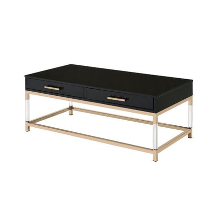 ACME 82345 Adiel Coffee Table, Black & Gold Finish