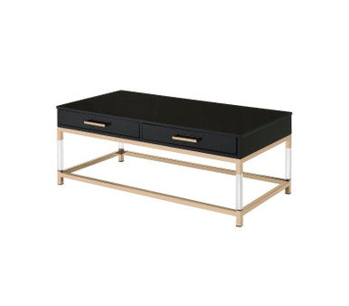 ACME 82345 Adiel Coffee Table, Black & Gold Finish ACME Furniture
