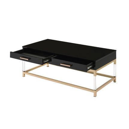 ACME 82345 Adiel Coffee Table, Black & Gold Finish