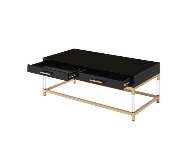 ACME 82345 Adiel Coffee Table, Black & Gold Finish