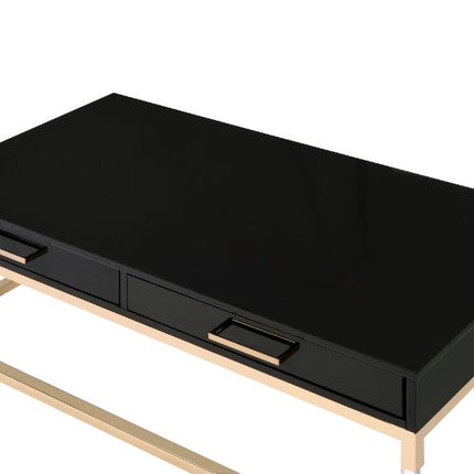 ACME 82345 Adiel Coffee Table, Black & Gold Finish