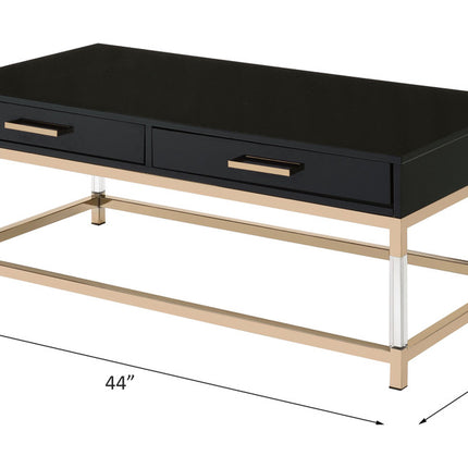 ACME 82345 Adiel Coffee Table, Black & Gold Finish