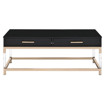 ACME 82345 Adiel Coffee Table, Black & Gold Finish