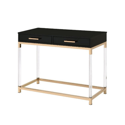 ACME 82348 Adiel Console Table, Black & Gold Finish