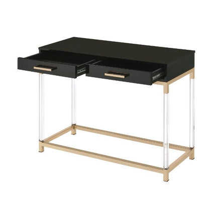 ACME 82348 Adiel Console Table, Black & Gold Finish