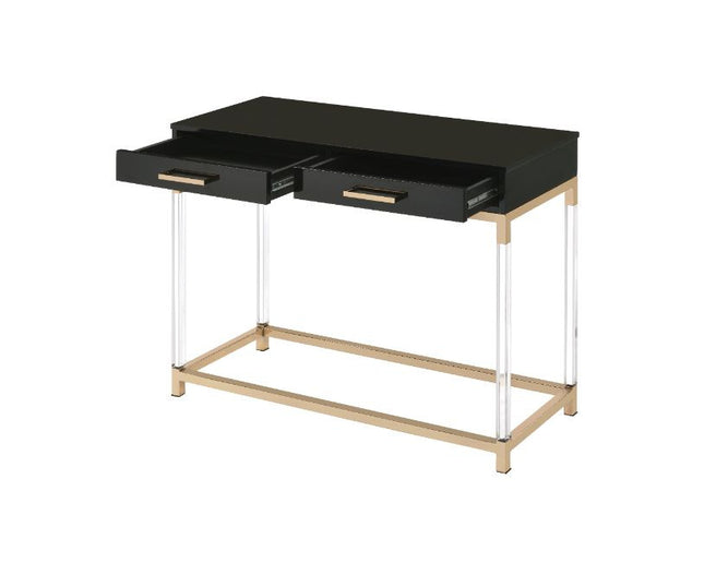 ACME 82348 Adiel Console Table, Black & Gold Finish