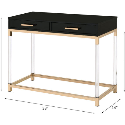 ACME 82348 Adiel Console Table, Black & Gold Finish