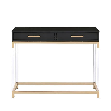 ACME 82348 Adiel Console Table, Black & Gold Finish