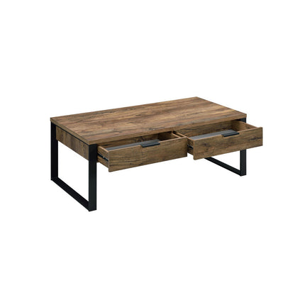 ACME 82470 Aflo Coffee Table, Weathered Oak & Black Finish