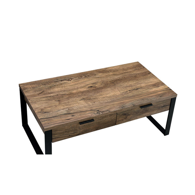 ACME 82470 Aflo Coffee Table, Weathered Oak & Black Finish