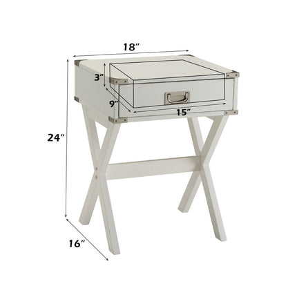 ACME 82824 Babs End Table, White