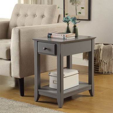 ACME 82838 Bertie Side Table, Gray ACME Furniture