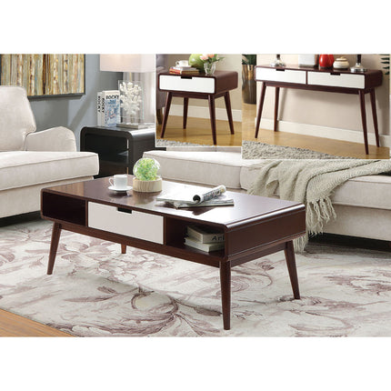 ACME 82850 Christa Coffee Table, Espresso & White