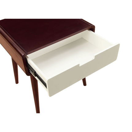 ACME 82852 Christa End Table (USB Charging Dock), Espresso & White