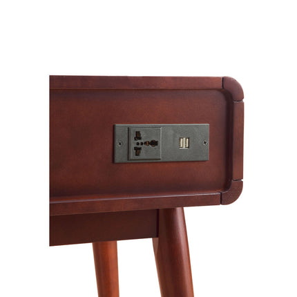 ACME 82852 Christa End Table (USB Charging Dock), Espresso & White