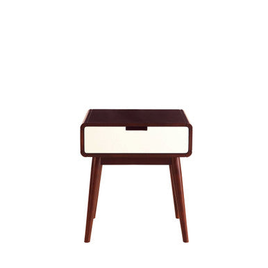 ACME 82852 Christa End Table (USB Charging Dock), Espresso & White ACME Furniture