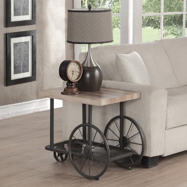 ACME 82862 Francie End Table, Oak & Antique Gray ACME Furniture