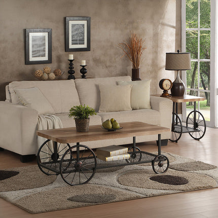 ACME 82862 Francie End Table, Oak & Antique Gray
