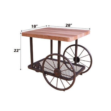 ACME 82862 Francie End Table, Oak & Antique Gray