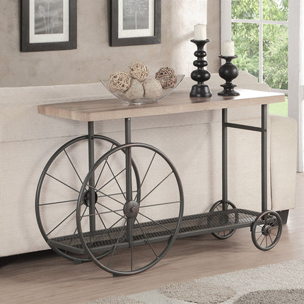 ACME 82863 Francie Sofa Table, Oak & Antique Gray