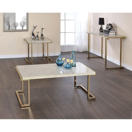 ACME 82870 Boice II Coffee Table, Faux Marble & Champagne
