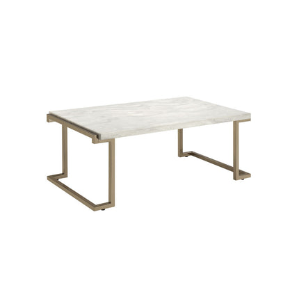 ACME 82870 Boice II Coffee Table, Faux Marble & Champagne