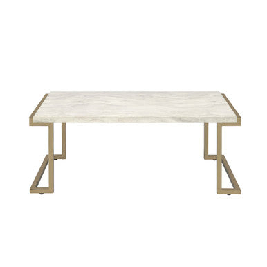 ACME 82870 Boice II Coffee Table, Faux Marble & Champagne ACME Furniture