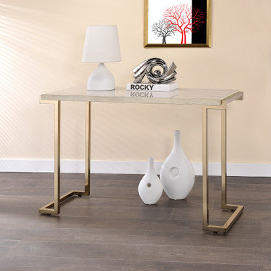 ACME 82873 Boice II Sofa Table, Faux Marble & Champagne ACME Furniture