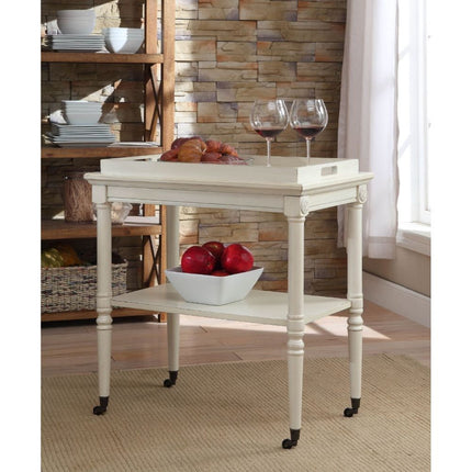 ACME 82908 Frisco Tray Table, Antique White