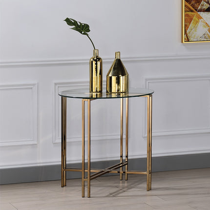 ACME 82997 Veises End Table, Champagne