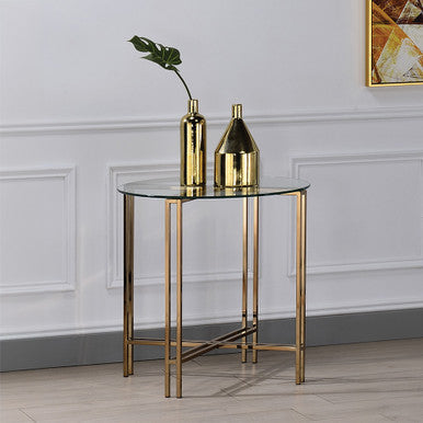 ACME 82997 Veises End Table, Champagne ACME Furniture