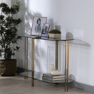 ACME 82999 Veises Sofa Table, Champagne ACME Furniture