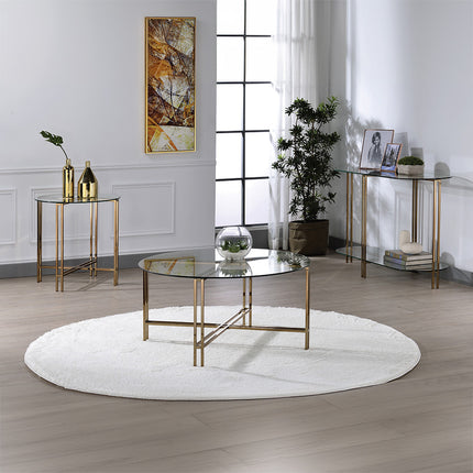 ACME 82999 Veises Sofa Table, Champagne
