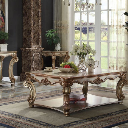 ACME 83000 Vendome Coffee Table, Gold Patina