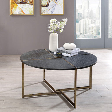 ACME 83005 Bromia Coffee Table, Black & Champagne ACME Furniture