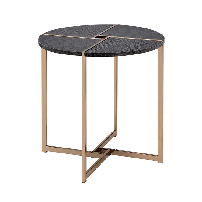 ACME 83007 Bromia End Table, Black & Champagne