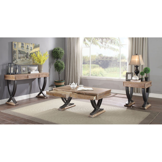 ACME 83055 Pellio Coffee Table, Antique Oak & Black