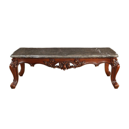 ACME 83065 Eustoma Coffee Table, Marble & Walnut