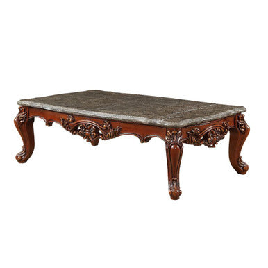 ACME 83065 Eustoma Coffee Table, Marble & Walnut ACME Furniture