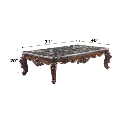 ACME 83070 Forsythia Coffee Table, Marble & Walnut