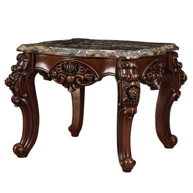 ACME 83072 Forsythia End Table, Marble & Walnut ACME Furniture