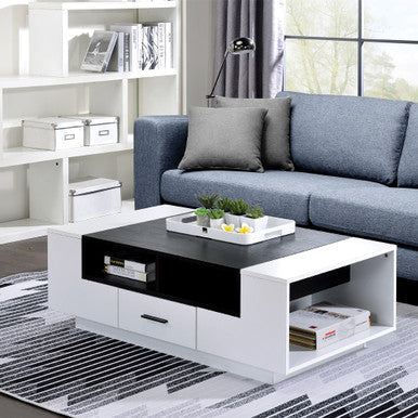 ACME 83135 Armour Coffee Table, White & Black ACME Furniture